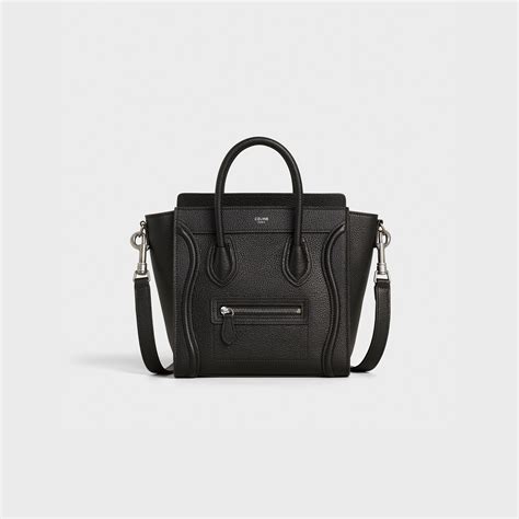 celine nano luggage smooth black|celine shoulder luggage tote price.